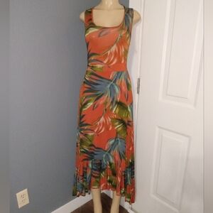 SOFT SURROUNDINGS SLEEVELESS FLORAL MAXI DRESS SZ M